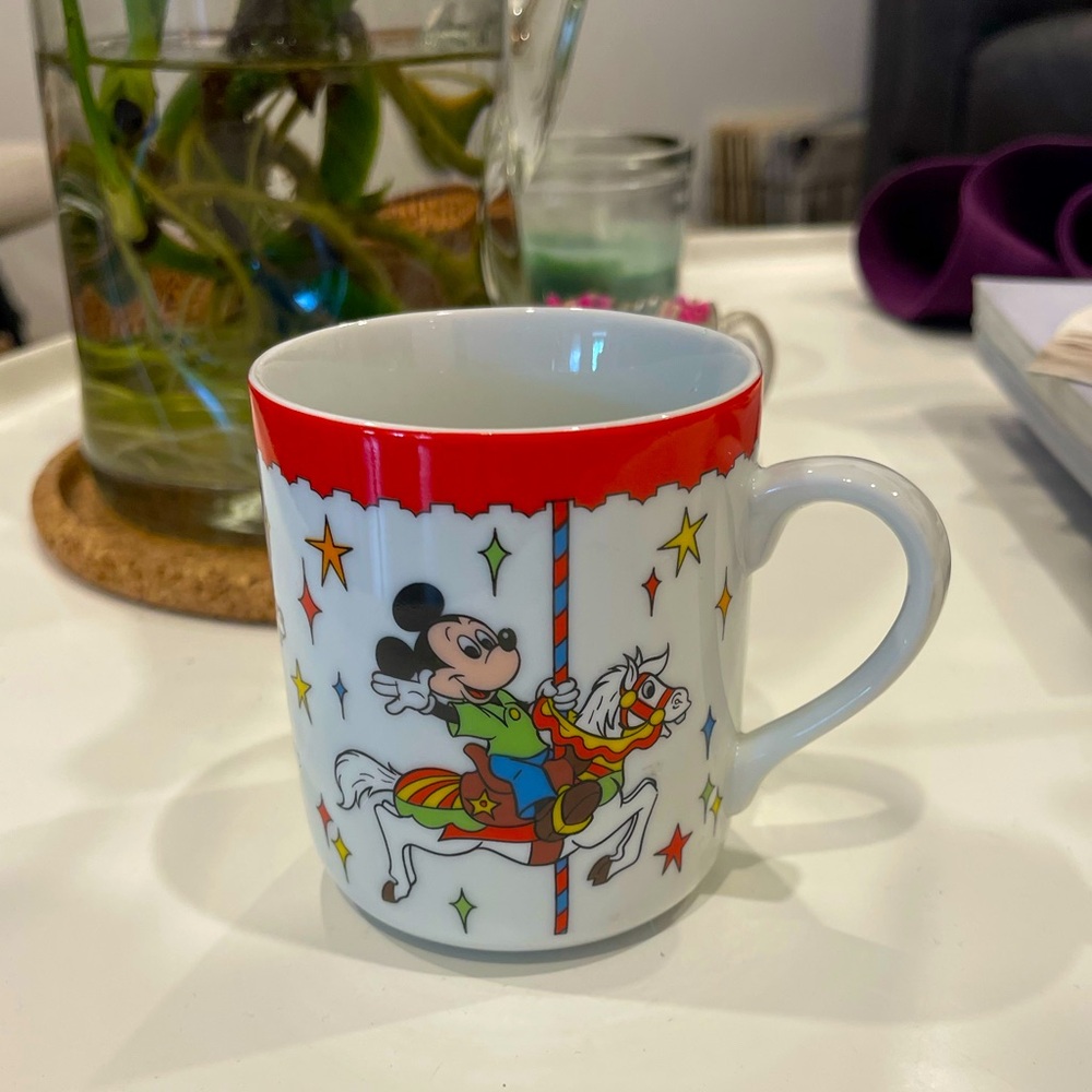 ✨Vintage✨ Disney Mickey Mouse Carousel Mug - Red, White, and Multicolor